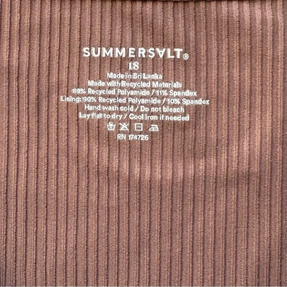 Summersalt Brown Ribbed Bikini Bottom - NEW Size 18 - Picture 3 of 5